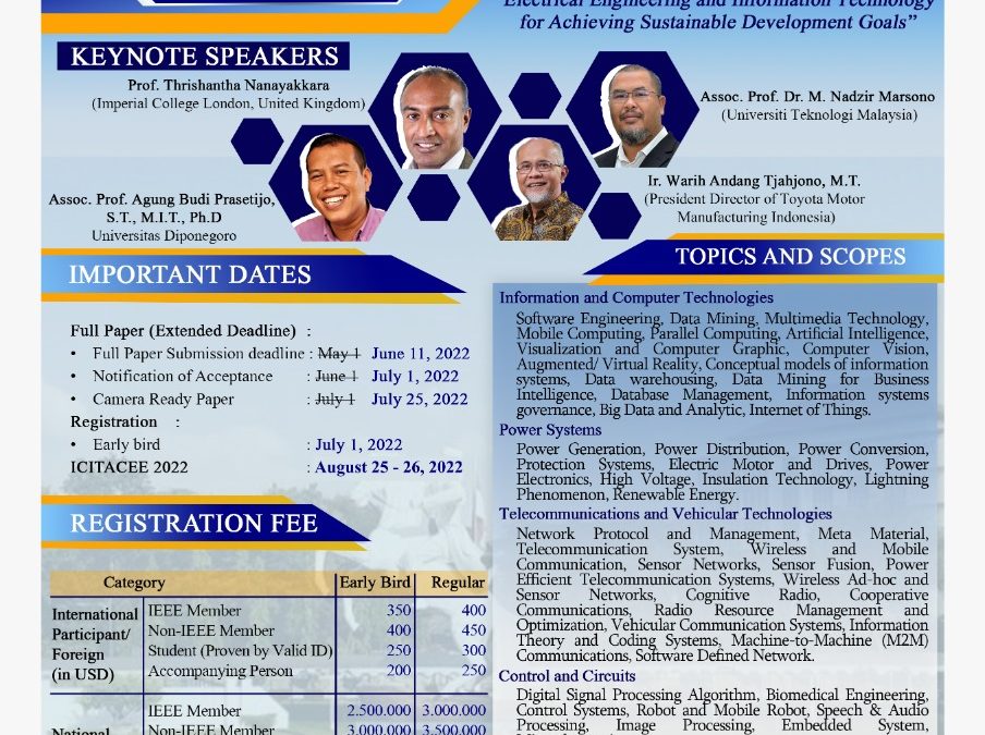 The 9th International Conference on Information Technology, Computer and Electrical Engineering (ICITACEE 2022)