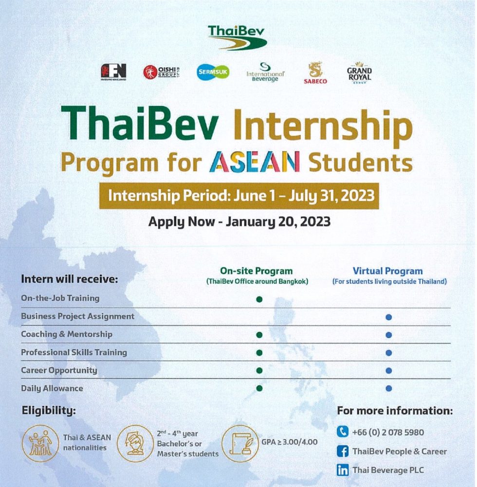 Thai Beverage Internship Program and Thai Beverage Group Career Journey
